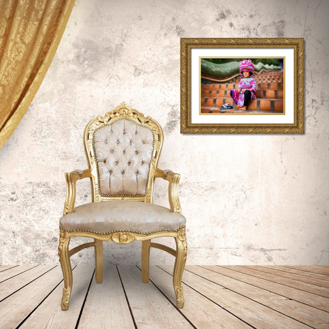 Thai Girl Thailand - 200 Gold Ornate Wood Framed Art Print with Double Matting by Heine, Ben