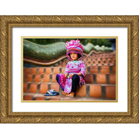 Thai Girl Thailand - 200 Gold Ornate Wood Framed Art Print with Double Matting by Heine, Ben