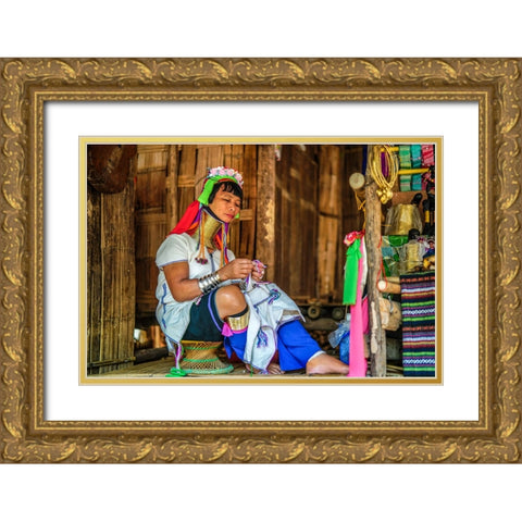 Thailand - 5 Gold Ornate Wood Framed Art Print with Double Matting by Heine, Ben