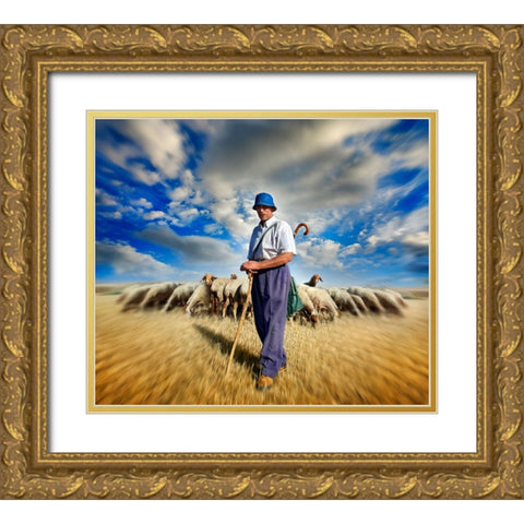 The Shephards Call Gold Ornate Wood Framed Art Print with Double Matting by Heine, Ben