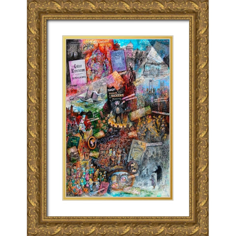 Dickens Gold Ornate Wood Framed Art Print with Double Matting by Bell, Bill