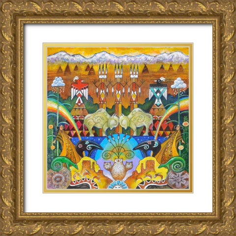 Monument Valley Gold Ornate Wood Framed Art Print with Double Matting by Bell, Bill
