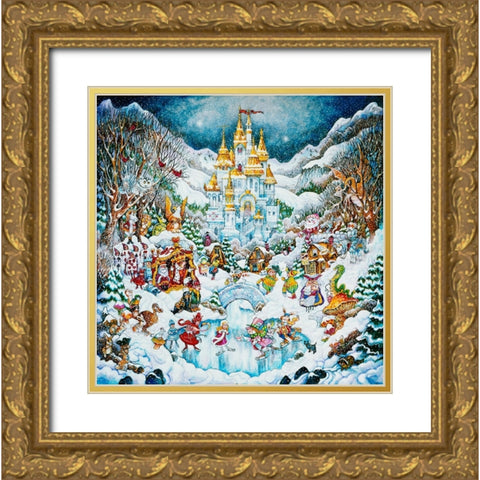 Winter Wonderland Gold Ornate Wood Framed Art Print with Double Matting by Bell, Bill