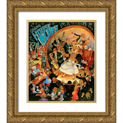 Original House of Blues Gold Ornate Wood Framed Art Print with Double Matting by Bell, Bill