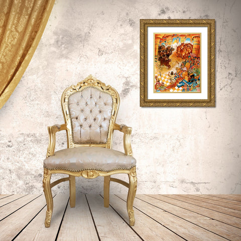 30 Gold Ornate Wood Framed Art Print with Double Matting by Bell, Bill