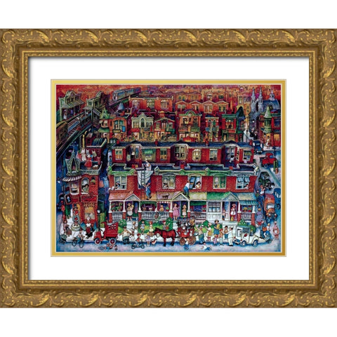 Neighborhood Gold Ornate Wood Framed Art Print with Double Matting by Bell, Bill