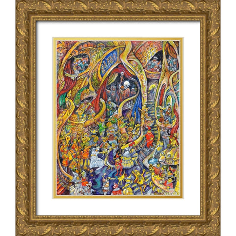 The Mask Of The Red Death  Poe Gold Ornate Wood Framed Art Print with Double Matting by Bell, Bill