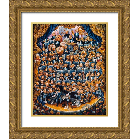 Symphonia Gold Ornate Wood Framed Art Print with Double Matting by Bell, Bill