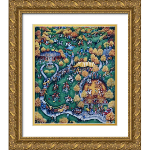 Horse Show Gold Ornate Wood Framed Art Print with Double Matting by Bell, Bill