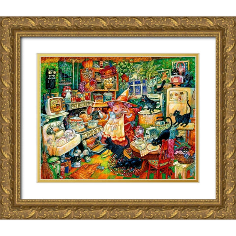 Witchin Kitchen  Gold Ornate Wood Framed Art Print with Double Matting by Bell, Bill