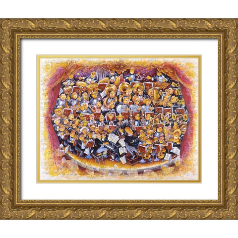 Too Many  Notes Gold Ornate Wood Framed Art Print with Double Matting by Bell, Bill