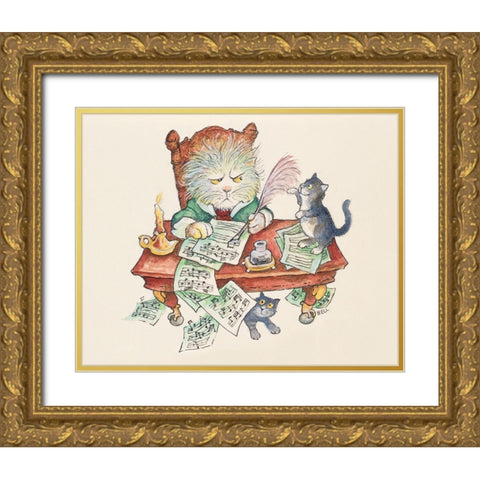 The Musician Gold Ornate Wood Framed Art Print with Double Matting by Bell, Bill