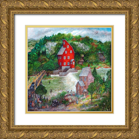 The Red Mill Gold Ornate Wood Framed Art Print with Double Matting by Bell, Bill