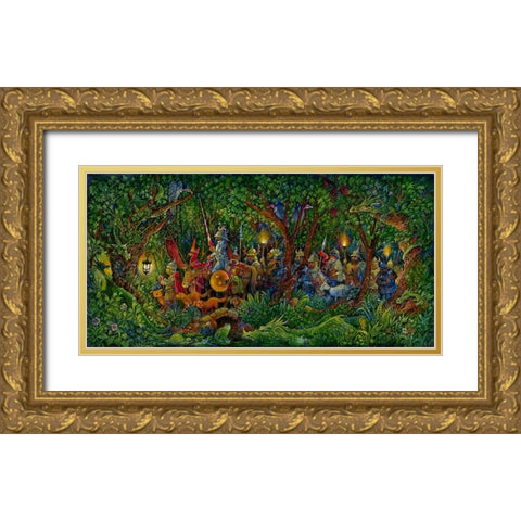 The Dragon Hunters Gold Ornate Wood Framed Art Print with Double Matting by Bell, Bill