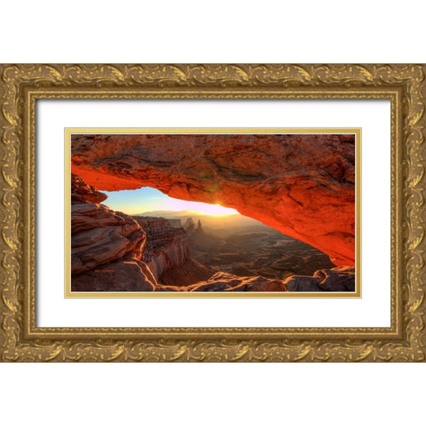 Fiery Sunrise Gold Ornate Wood Framed Art Print with Double Matting by Sherrell, Bill