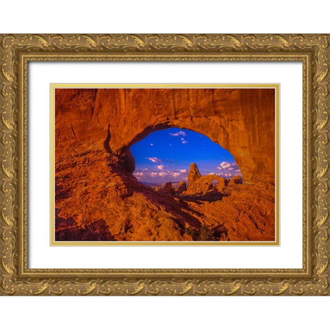 Windows To The Past Gold Ornate Wood Framed Art Print with Double Matting by Sherrell, Bill