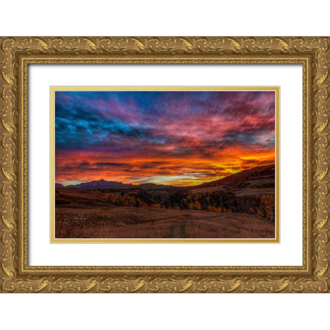 A Sunset To Remember Gold Ornate Wood Framed Art Print with Double Matting by Sherrell, Bill