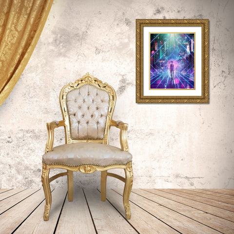Neon Zone Gold Ornate Wood Framed Art Print with Double Matting by Gray, Cameron