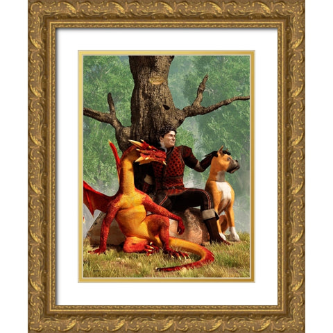 The Courageous Hunters Gold Ornate Wood Framed Art Print with Double Matting by Eskridge, Daniel