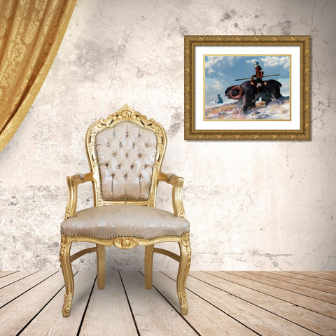 Winter Warrior Gold Ornate Wood Framed Art Print with Double Matting by Eskridge, Daniel
