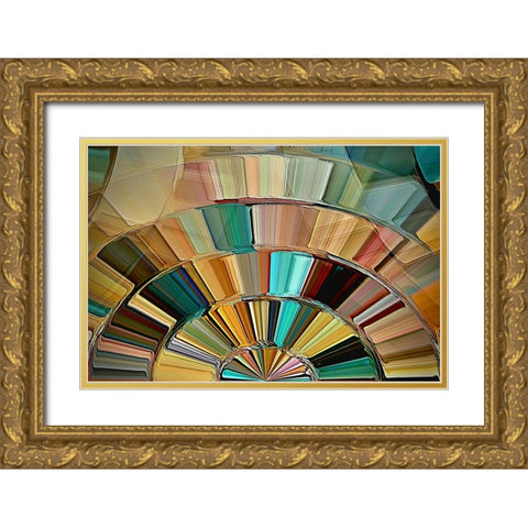 Southwestern Sunrise Gold Ornate Wood Framed Art Print with Double Matting by Manlove, David