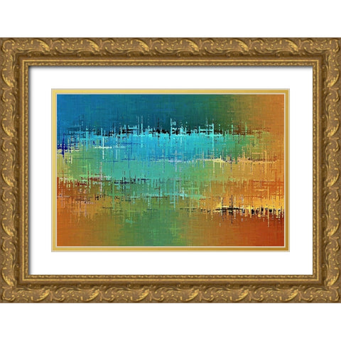Painted Desert Gold Ornate Wood Framed Art Print with Double Matting by Manlove, David