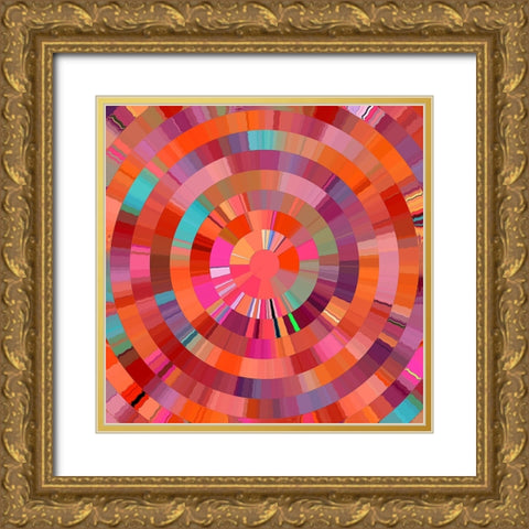 Coral Radial 1 Gold Ornate Wood Framed Art Print with Double Matting by Manlove, David