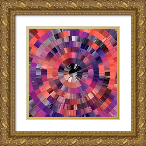 Coral Radial 2 Gold Ornate Wood Framed Art Print with Double Matting by Manlove, David