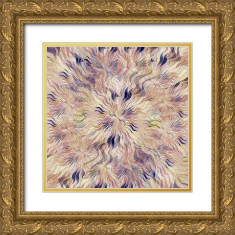 Reverse Sea Floral Radial Gold Ornate Wood Framed Art Print with Double Matting by Manlove, David