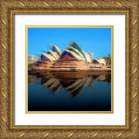 Sydney Opera House Gold Ornate Wood Framed Art Print with Double Matting by Manlove, David