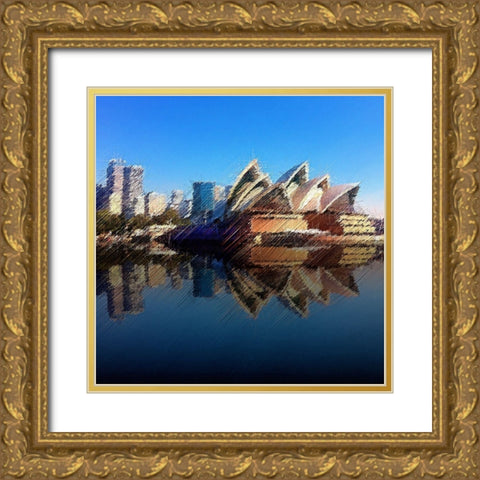 The Opera House Gold Ornate Wood Framed Art Print with Double Matting by Manlove, David