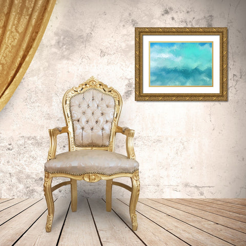 Water Color A Gold Ornate Wood Framed Art Print with Double Matting by Manlove, David