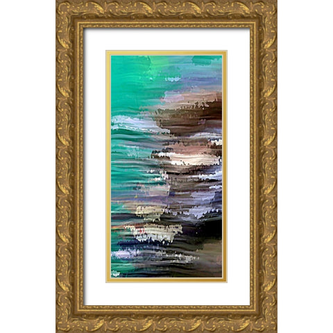 Splatter and Brush Gold Ornate Wood Framed Art Print with Double Matting by Manlove, David