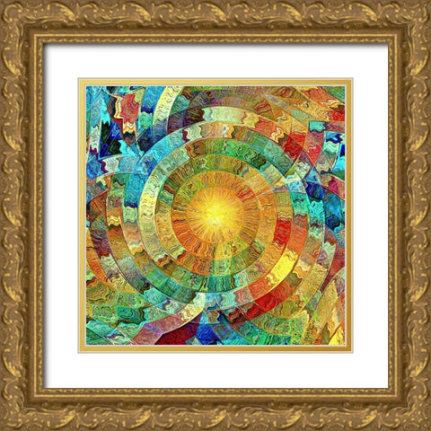 Spectral Sun Gold Ornate Wood Framed Art Print with Double Matting by Manlove, David