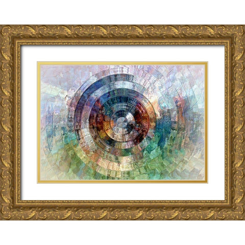 Reflecting Pool Gold Ornate Wood Framed Art Print with Double Matting by Manlove, David