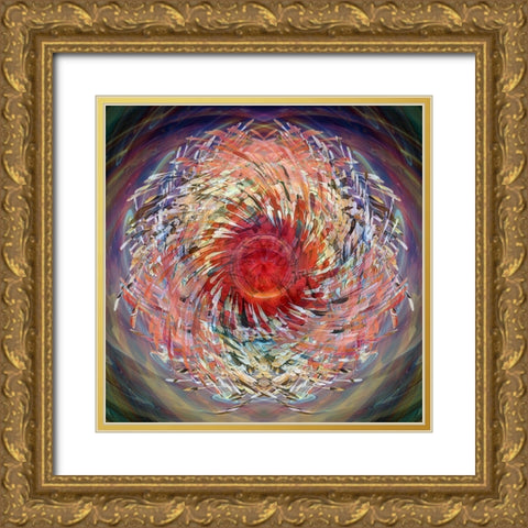 Cosmic Helicopter Seeds Gold Ornate Wood Framed Art Print with Double Matting by Manlove, David