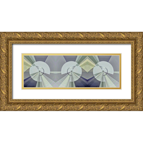 3 Tubes Gold Ornate Wood Framed Art Print with Double Matting by Manlove, David