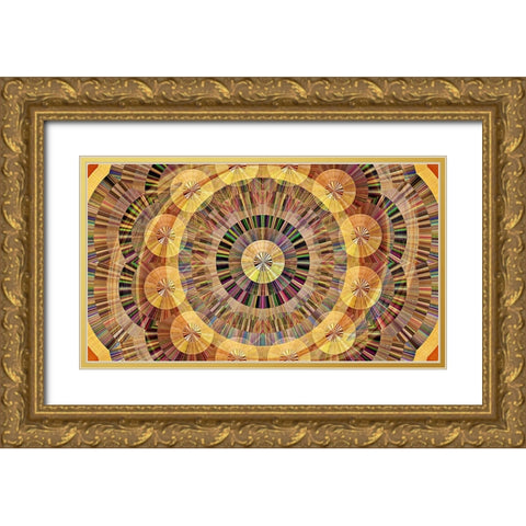 Round Table Revolver Gold Ornate Wood Framed Art Print with Double Matting by Manlove, David