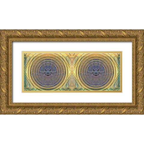 Binary Radial Gold Ornate Wood Framed Art Print with Double Matting by Manlove, David