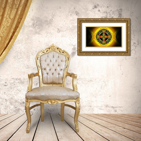 Circle of Fire 2 Gold Ornate Wood Framed Art Print with Double Matting by Manlove, David