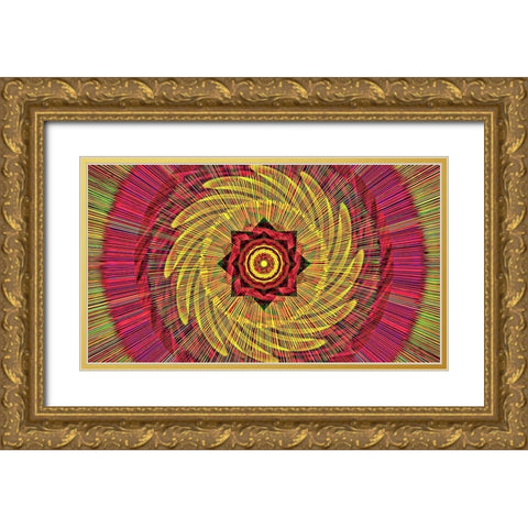 Fuschia and Gold of the Far East Gold Ornate Wood Framed Art Print with Double Matting by Manlove, David