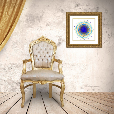 Sun Feathers Gold Ornate Wood Framed Art Print with Double Matting by Manlove, David