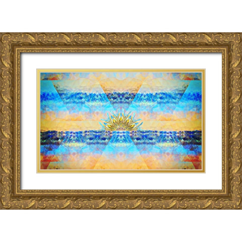 Mirage Sunrise Gold Ornate Wood Framed Art Print with Double Matting by Manlove, David
