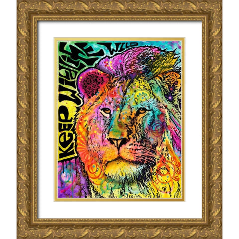 Keep the Wildlife Wild Gold Ornate Wood Framed Art Print with Double Matting by Dean Russo Collection