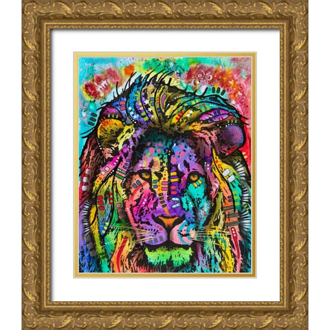 King of the Jungle Gold Ornate Wood Framed Art Print with Double Matting by Dean Russo Collection