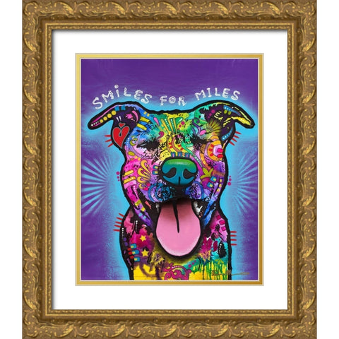 Smiles for Miles Gold Ornate Wood Framed Art Print with Double Matting by Dean Russo Collection