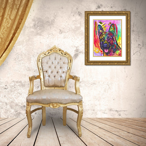 Sheppie Gold Ornate Wood Framed Art Print with Double Matting by Dean Russo Collection