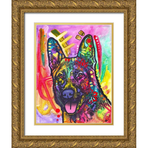 Sheppie Gold Ornate Wood Framed Art Print with Double Matting by Dean Russo Collection