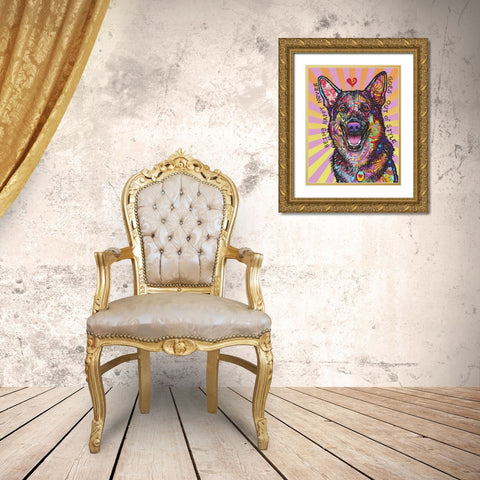 Being Happy Gold Ornate Wood Framed Art Print with Double Matting by Dean Russo Collection
