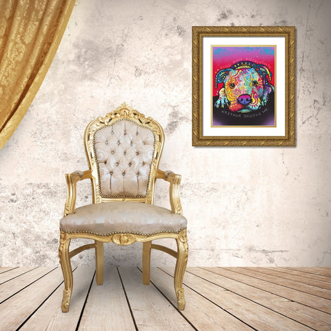 Dogs Dont Discriminate Gold Ornate Wood Framed Art Print with Double Matting by Dean Russo Collection